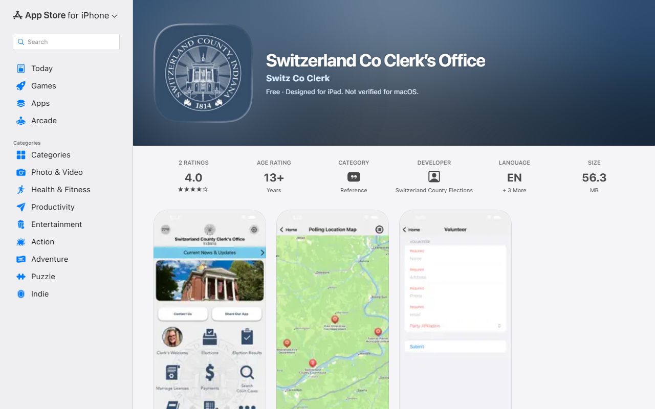 Switzerland County Circuit Court Clerk Apple app records request