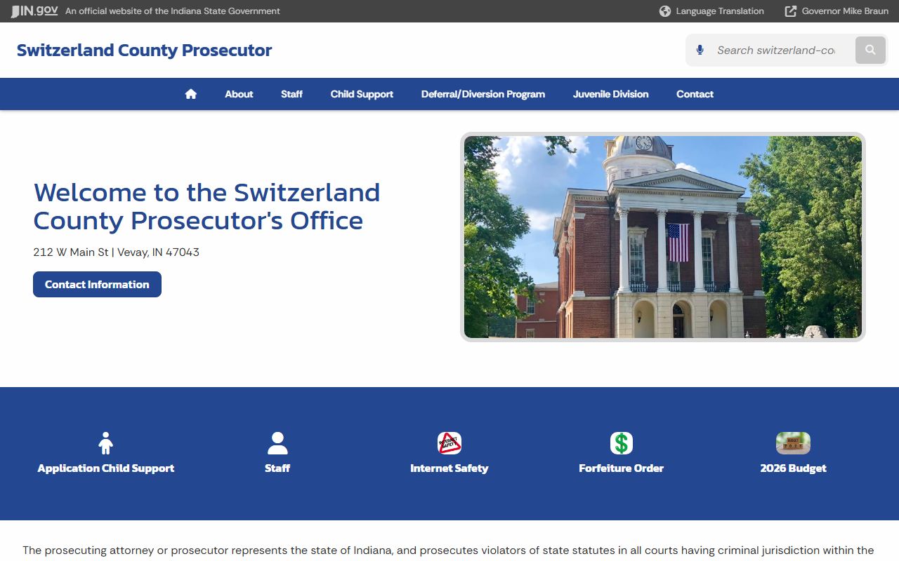 Switzerland County criminal court records prosecutor site