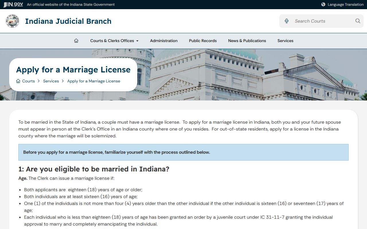 Switzerland County marriage records Indiana marriage license guidance